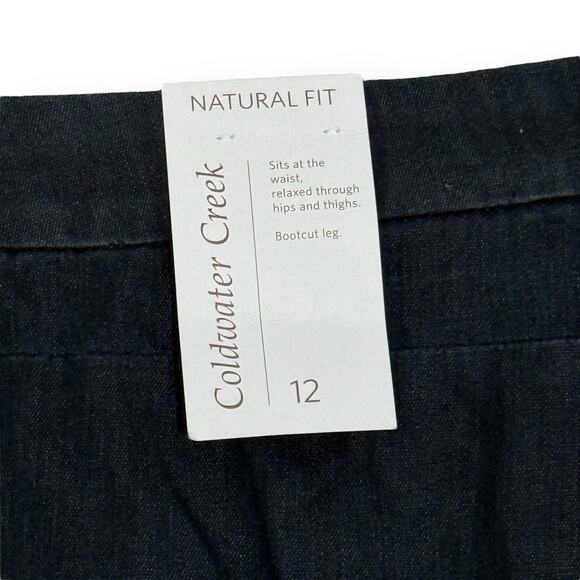 NWT Coldwater Creek Natural Fit Bootcut Jeans Womens 12 Dark Wash Denim Trouser - Picture 6 of 11